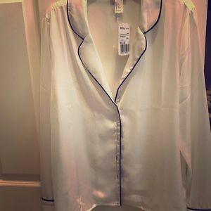 Faux silk "pj" blouse